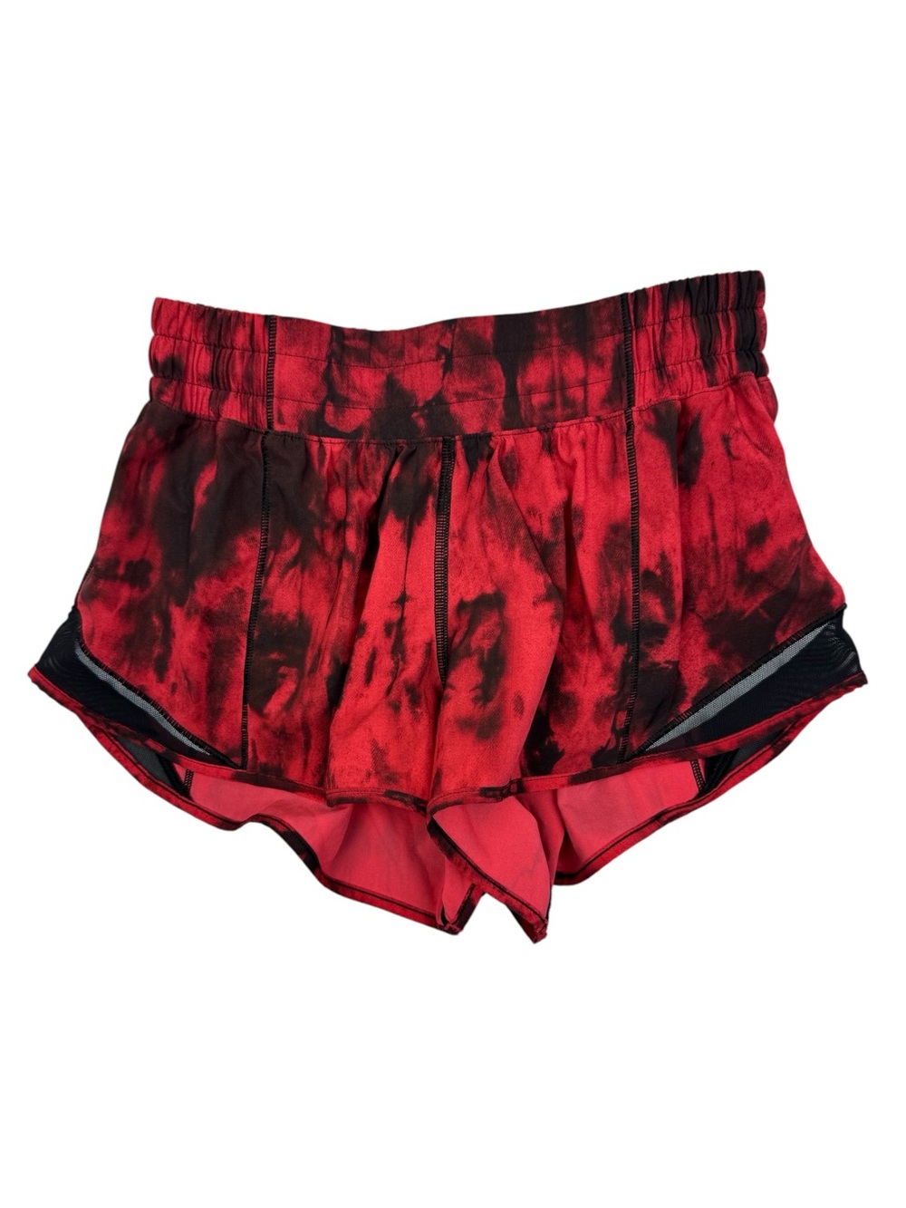 Red tie dye lululemon hotty hot shorts sz 4
